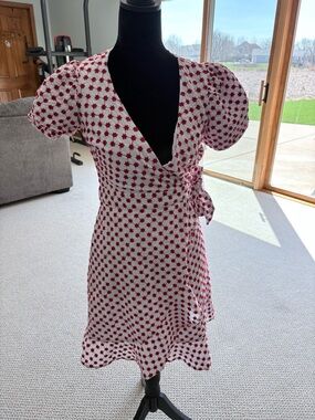 Draper James White Dress with Red Floral Print